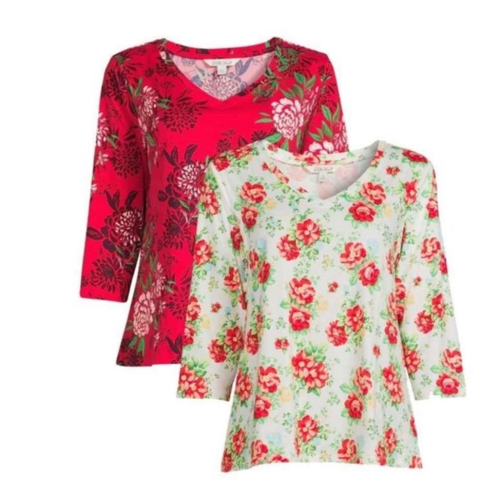 TWO Pioneer Woman floral 3/4 sleeve tops